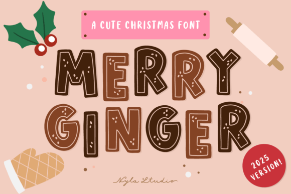 Merry Ginger: A Charming Gingerbread Decorative Font for Crafters